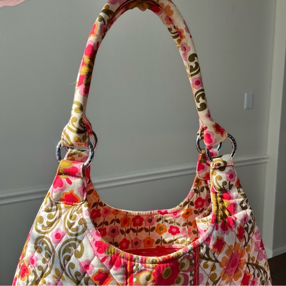 Vera Bradley Quilted Floral Hobo Bag Boho Y2K Cottagecore Shoulder Purse - Picture 13 of 16